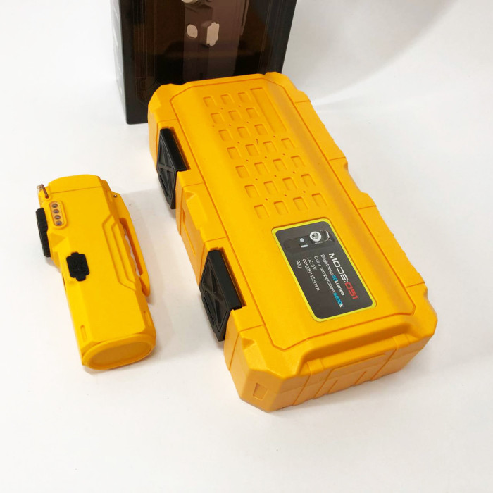 Ліхтарик-запальничка армійська MULTIFUNCTIONAL D51-COB електроімпульсна акумуляторна. Колір: жовтий