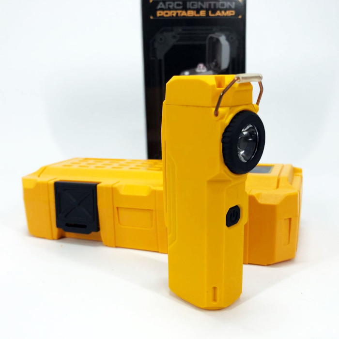 Ліхтарик-запальничка армійська MULTIFUNCTIONAL D51-COB електроімпульсна акумуляторна. Колір: жовтий