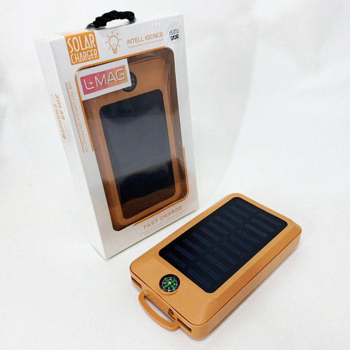 УМБ Power Bank Solar 18000 mAh мобільне зарядне з сонячною панеллю та лампою, Power Bank Charger Orange
