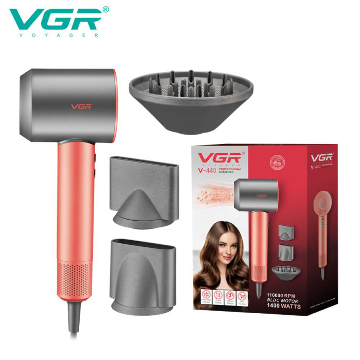 Фен професійний VGR V-440. Колір: оранжевий