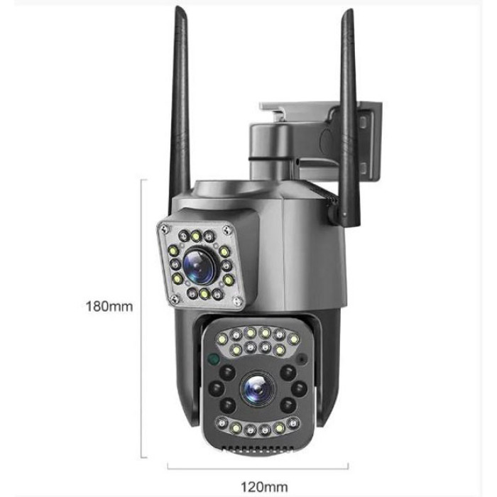 Вулична IP камера 4G/Wi-Fi з двома лінзами SC03 V380pro 4 Mп, Відеокамера з цифровим зумом та мікрофоном
