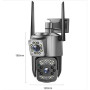 Вулична IP камера 4G/Wi-Fi з двома лінзами SC03 V380pro 4 Mп, Відеокамера з цифровим зумом та мікрофоном