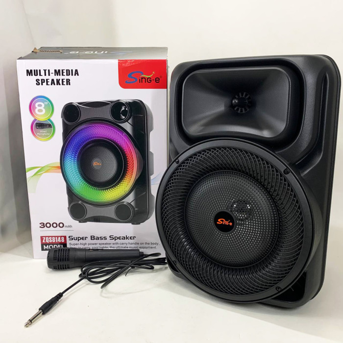 Портативна караоке колонка SPS 8147 Bluetooth 20W з мікрофоном та RGB-підсвічуванням