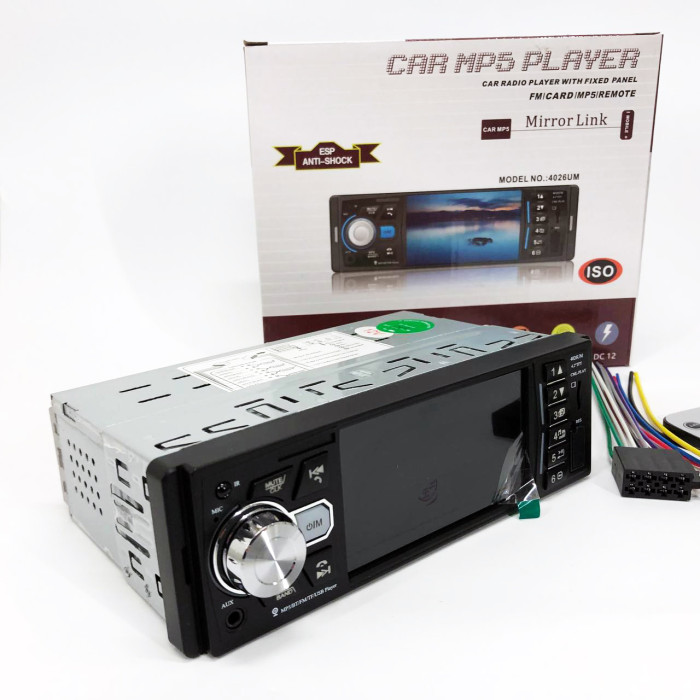 Автомагнітола MP5 4026UM з екраном 4.1 дюйми, AUX вхід, Bluetooth, 1 DIN, магнітола в машину