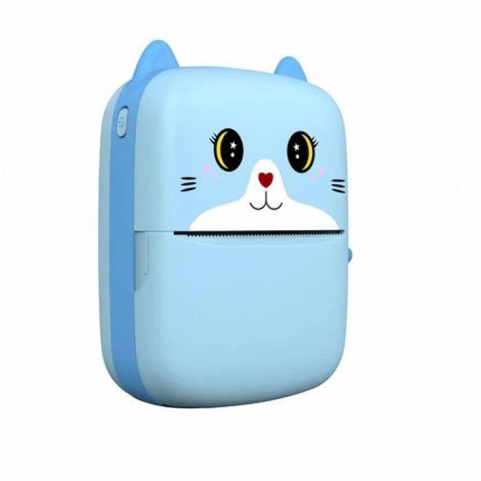 Портативний дитячий термопринтер із Bluetooth A8 Cat міні принтер для телефону Blue