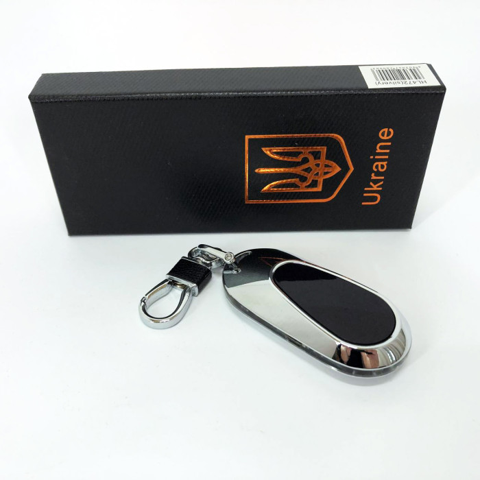 Електрична запальничка - брелок Україна з USB-зарядкою та підсвічуванням HL-472. Колір: срібло