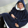 Толстовка плед з капюшоном і рукавами Huggle Hoodie оверсайз. Колір: синій