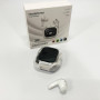 Бездротові вакуумні навушники TWS з дисплеєм LED, вологозахист IPx4 Bluetooth 5.4 з кейсом. Колір: білий