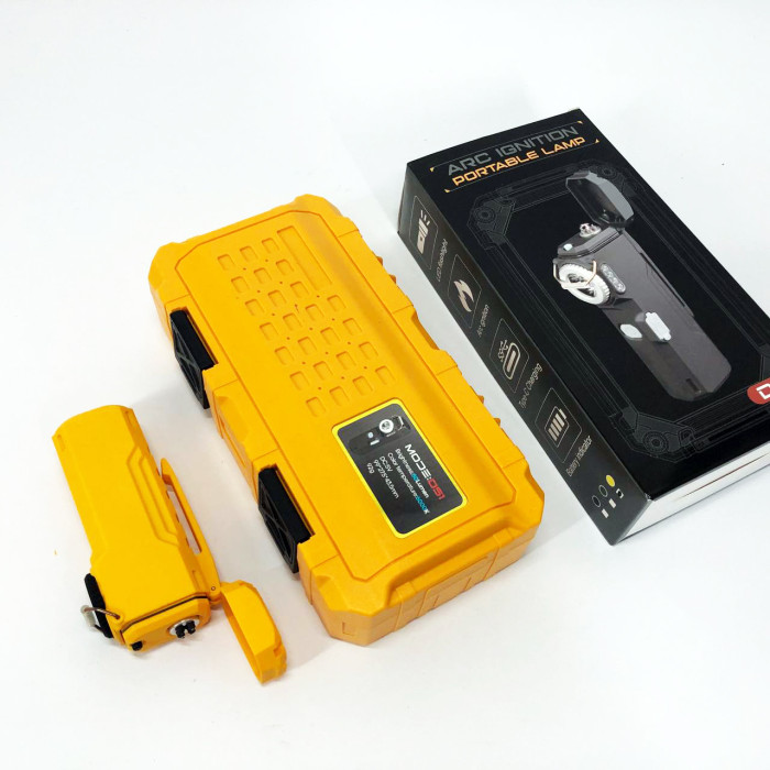 Ліхтарик-запальничка армійська MULTIFUNCTIONAL D51-COB електроімпульсна акумуляторна. Колір: жовтий