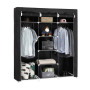 Шафа тканинна 3 секції складана з каркасом STORAGE WARDROBE 175 х 130 х 45 см. Колір: чорний