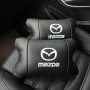Набір шкіряних подушок Mazda з вишивкою логотипу + подарунок – шкіряний брелок