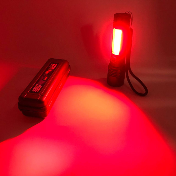 Ліхтарик BN-537-TG+COB (White+red), Тактичний ліхтар ручний, Топ-ліхтарик, Ліхтарик поліс