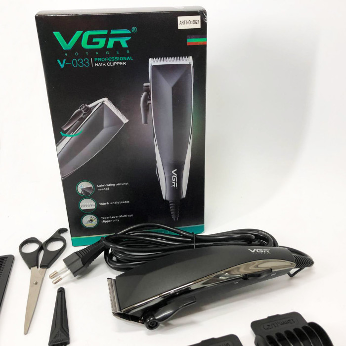 Професійна машинка для стрижки волосся VGR V-033 з функцією тримера та 4 насадками