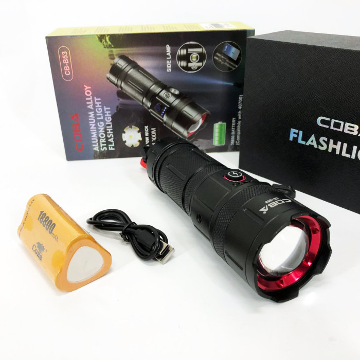 Ліхтар CB-B53-TG, 3х18650, power bank, індикація заряду, Ліхтарик світлодіодний для туриста надпотужний