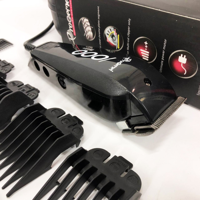 Машинка для стрижки провідна з насадками для волосся та бороди Gemei GM-1016 Pro + Ножиці та Гребінець