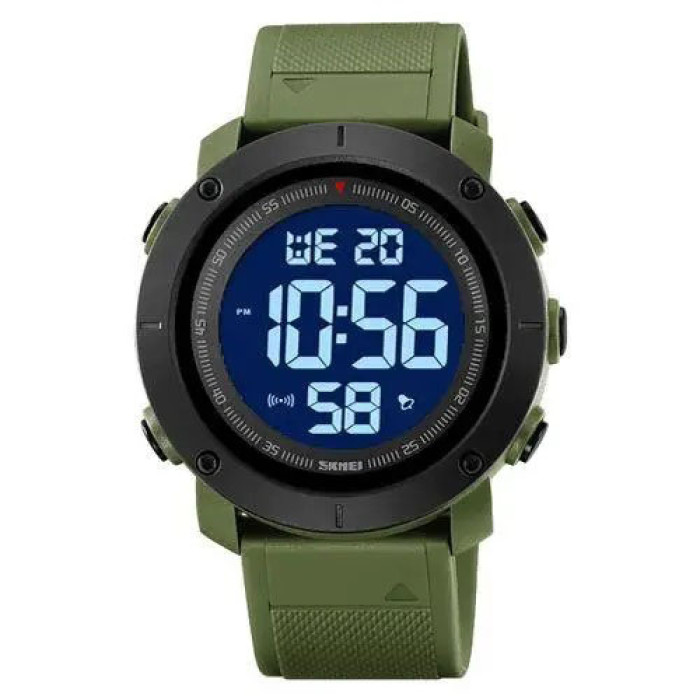 Годинник наручний чоловічий SKMEI 2122AGWT ARMY GREEN-WHITE, армійський годинник протиударний. Колір: зелений