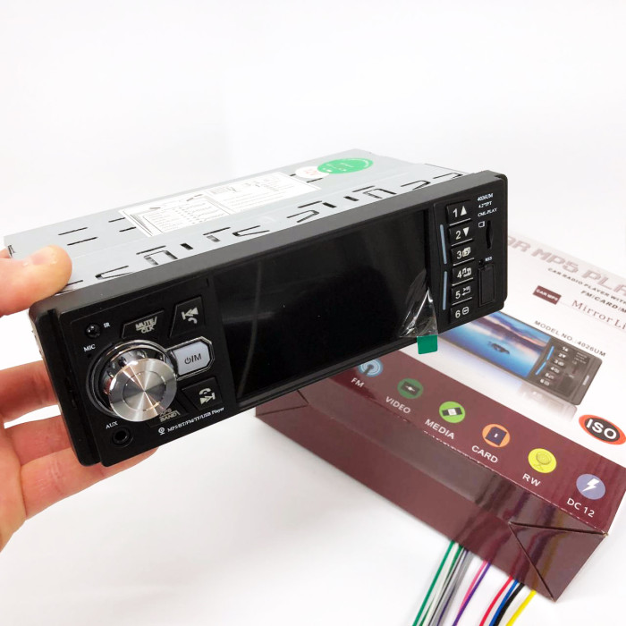 Автомагнітола MP5 4026UM з екраном 4.1 дюйми, AUX вхід, Bluetooth, 1 DIN, магнітола в машину