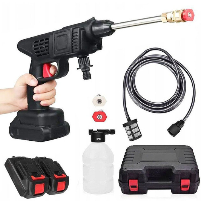 Універсальна автомийка високого тиску Cleaning Gun 48V з 2 акумуляторами та кейсом
