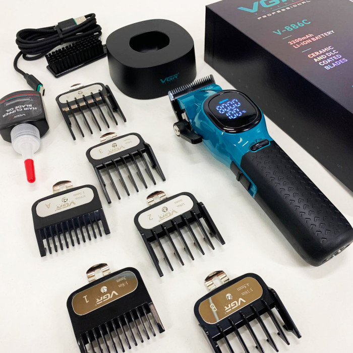 Машинка для стрижки акумуляторна VGR V-886C BLUE