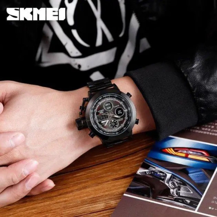 Годинник наручний чоловічий SKMEI 1515BK BLACK, годинник наручний електронний тактичний. Колір: чорний