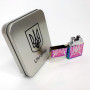 Дугова електроімпульсна запальничка USB Україна металева коробка HL-446. Колір: хамелеон