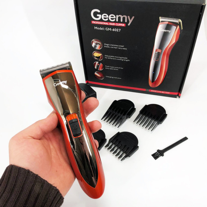 Машинка для стрижки волосся Pro Gemei GM-6027, Хороший бездротовий триммер, Практична машинка