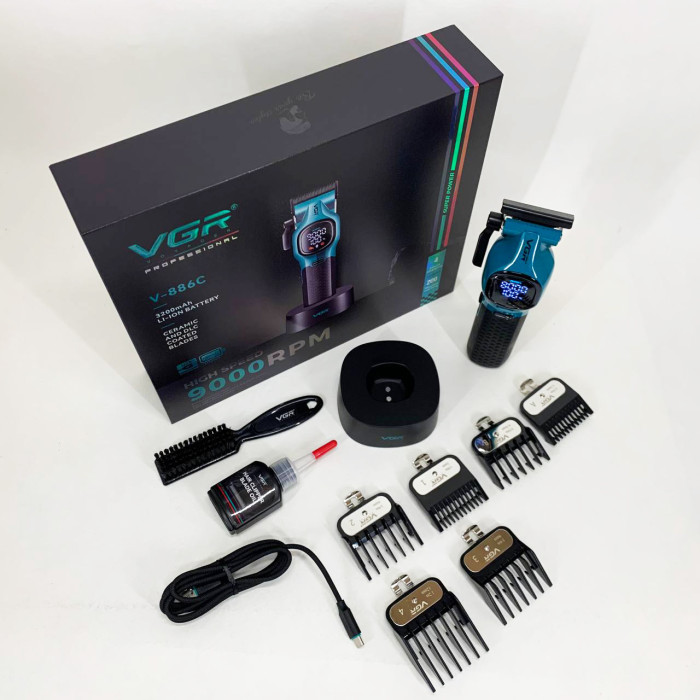 Машинка для стрижки акумуляторна VGR V-886C BLUE