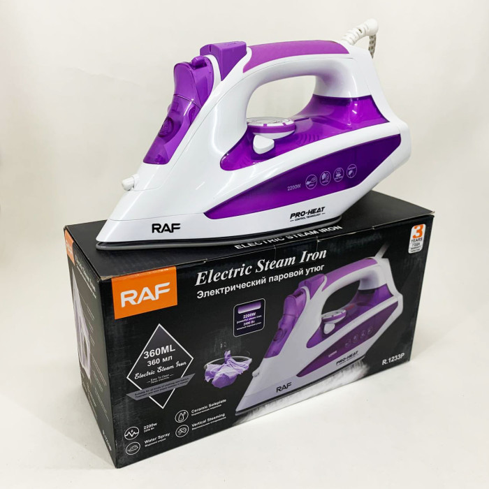 Праска з керамічною підошвою RAF R.1233 потужність 2200Вт 320 мл purple
