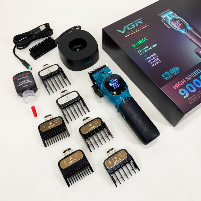 Машинка для стрижки акумуляторна VGR V-886C BLUE