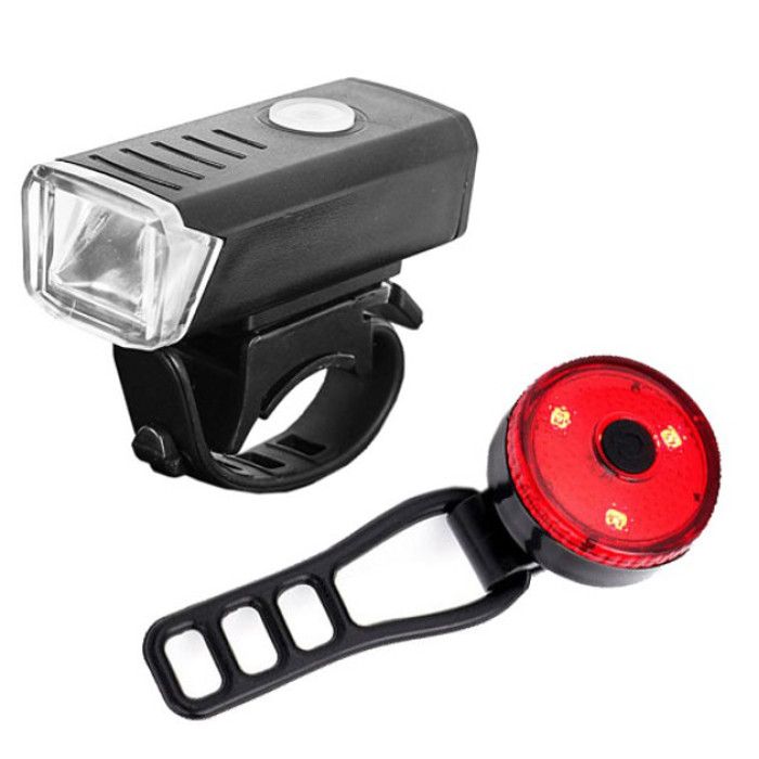 Велоліхтар акумуляторний BSK-1133-XPG та STOP-3SMD(red), Велосипедний ліхтар із захистом від вологи