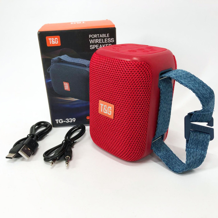 Портативна Bluetooth колонка TG339 5W з RGB підсвічуванням, Гучна блютуз колонка. Колір: червоний