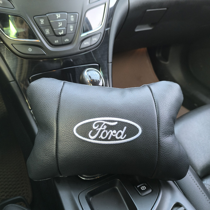 Набір автомобільних подушок 2шт для Ford, натуральна шкіра, стильні підголовники для зручної поїздки Форд