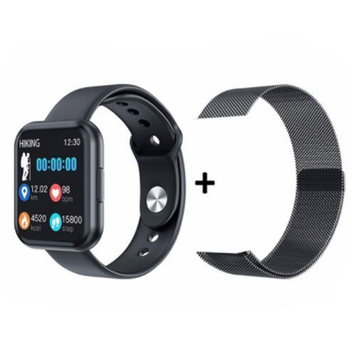 Смарт-годинник Smart Watch T88 Спортивний з пульсометром, тонометром, два браслети. Колір: чорний