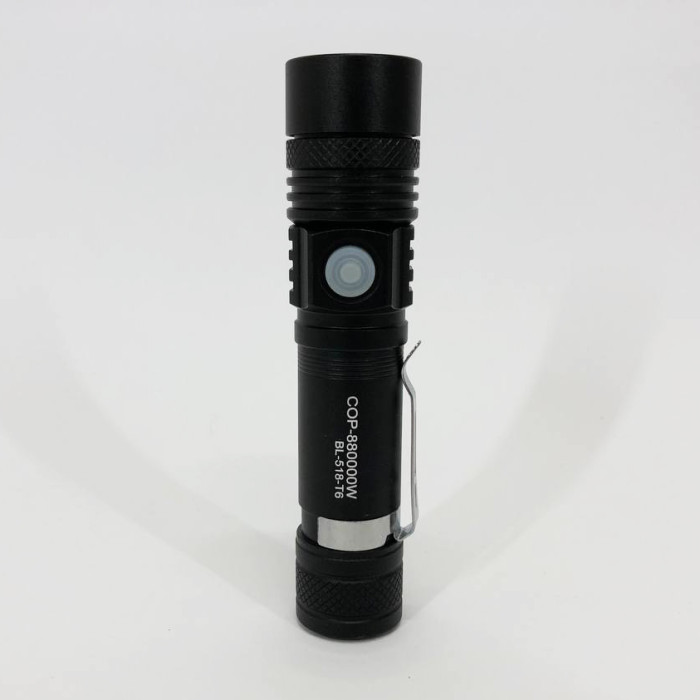 Тактичний ліхтар Bailong BL-518/8518-T6 3 режими роботи zoom з/в microUSB кейс, кишеньковий міні ліхтар