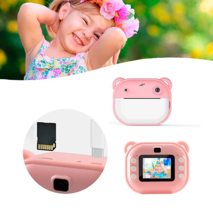 Дитячий фотоапарат миттєвого друку Y600 Pink