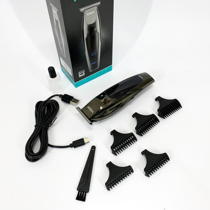 Машинка для стрижки волосся VGR V-070 Тример акумуляторний з USB та індикатором зарядки