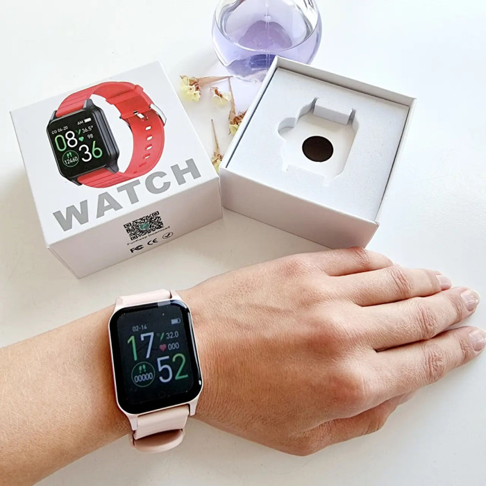 Смарт годинник Smart Watch T96 стильний із захистом від вологи та пилу з вимірюванням температура тіла. Колір: рожевий