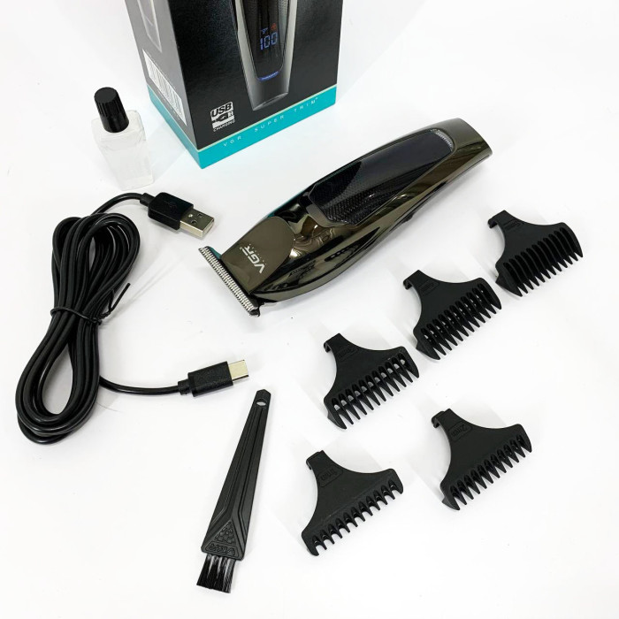 Машинка для стрижки волосся VGR V-070 Тример акумуляторний з USB та індикатором зарядки