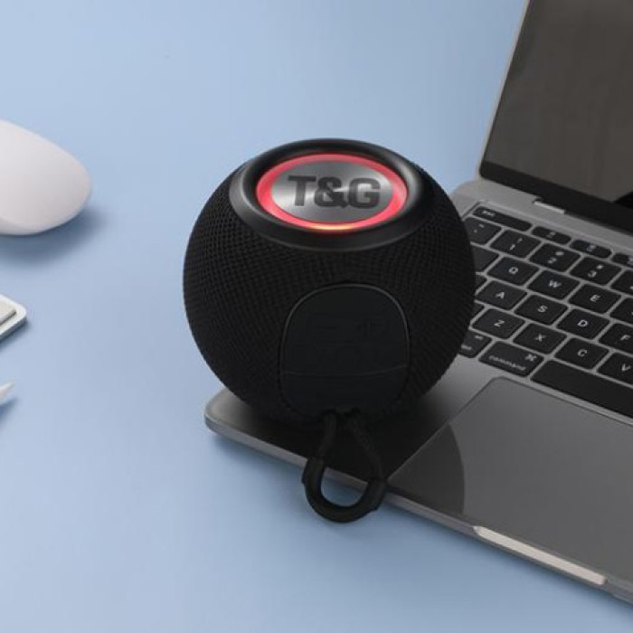 Бездротова потужна колонка TG337 з Bluetooth, RGB-підсвічуванням та радіо. Колір: чорний