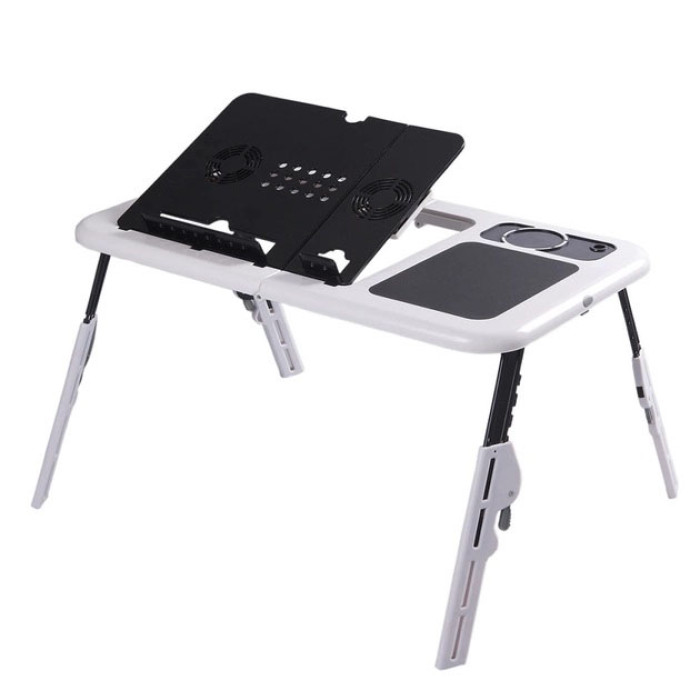 Складаний столик для ноутбука LD-09 E-Table, столик з охолодженням 2 USB кулера, Стіл підставка з вентиляцією