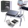 Складаний столик для ноутбука LD-09 E-Table, столик з охолодженням 2 USB кулера, Стіл підставка з вентиляцією