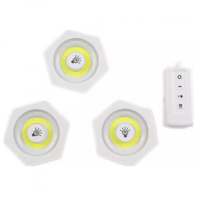Набір із трьох LED Ламп Bailong BL-1010 із Пультом та Таймером Відключення Два Режими Яскравості