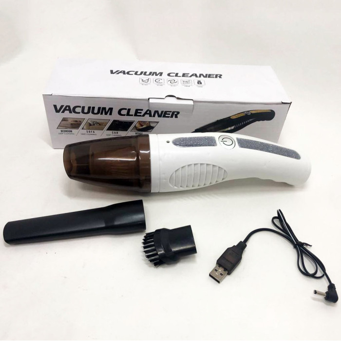 Автомобільний пилосос Car Vacuum Cleaner HY05 на АКУМУЛЯТОРІ. Колір: білий