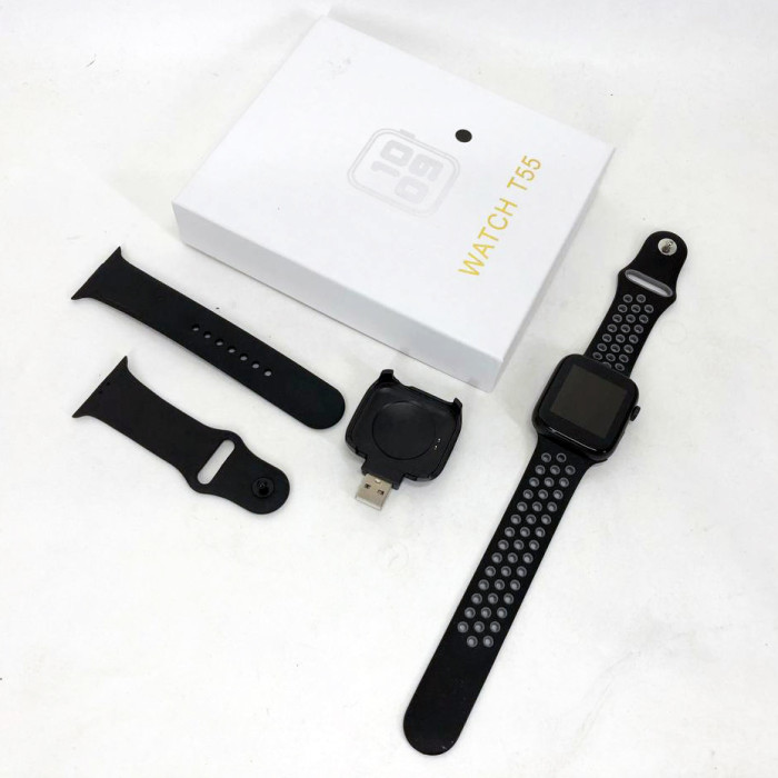 Розумний смарт годинник Smart Watch T55 з 2 ремінцями, підтримка дзвінків, спортивні режими, вологозахист ip 67
