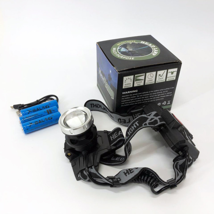 Ліхтарик на голову Bailong BL-8070-P50, LED налобний акумуляторний ліхтар, ліхтар на голову для риболовлі