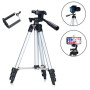 Штатив для телефону та фотоапарата Tripod 3110 PRO портативний трипод 0,35-1.02м висота. Колір: срібний