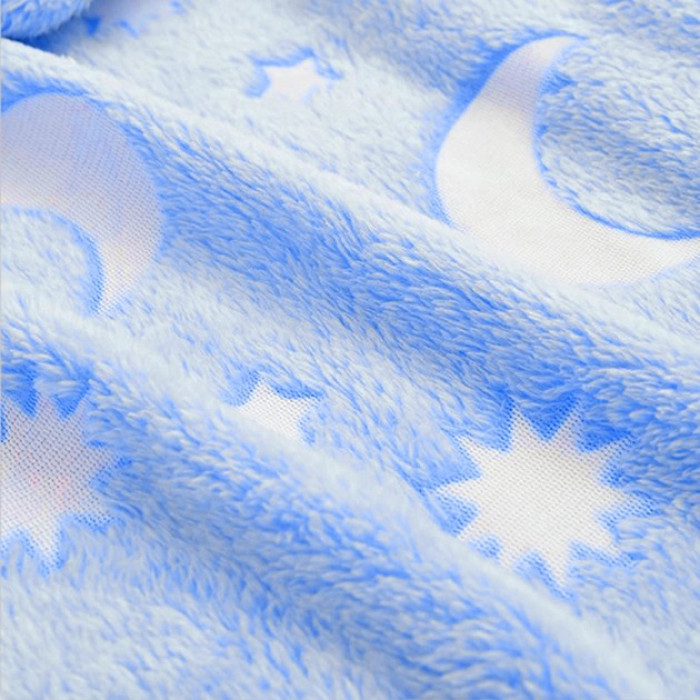Плед, що світиться в темряві, плюшеве покривало Blanket kids Magic Star 150х100 см флісова ковдра. Колір: синій
