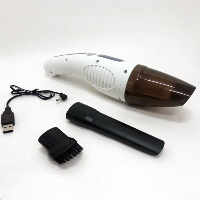 Автомобільний пилосос Car Vacuum Cleaner HY05 на АКУМУЛЯТОРІ. Колір: білий