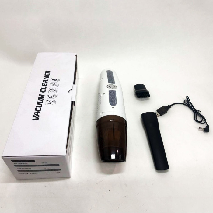Автомобільний пилосос Car Vacuum Cleaner HY05 на АКУМУЛЯТОРІ. Колір: білий
