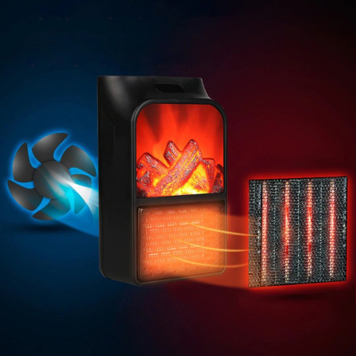 Портативний обігрівач Flame Heater 900 Вт, тепловий вентилятор, обігрівач для дому, ветродуйчик